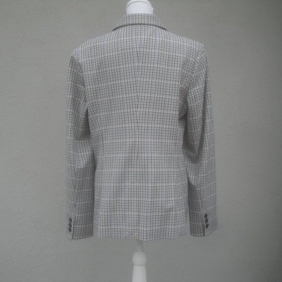 NEW A New Day Womens Blazer Jacket Size 14 Gray Plaid Chic Professional Preppy - Picture 5 of 9